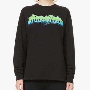 NEW SPORTY & RICH HAWAII RUN L/S BLACK T-SHIRT